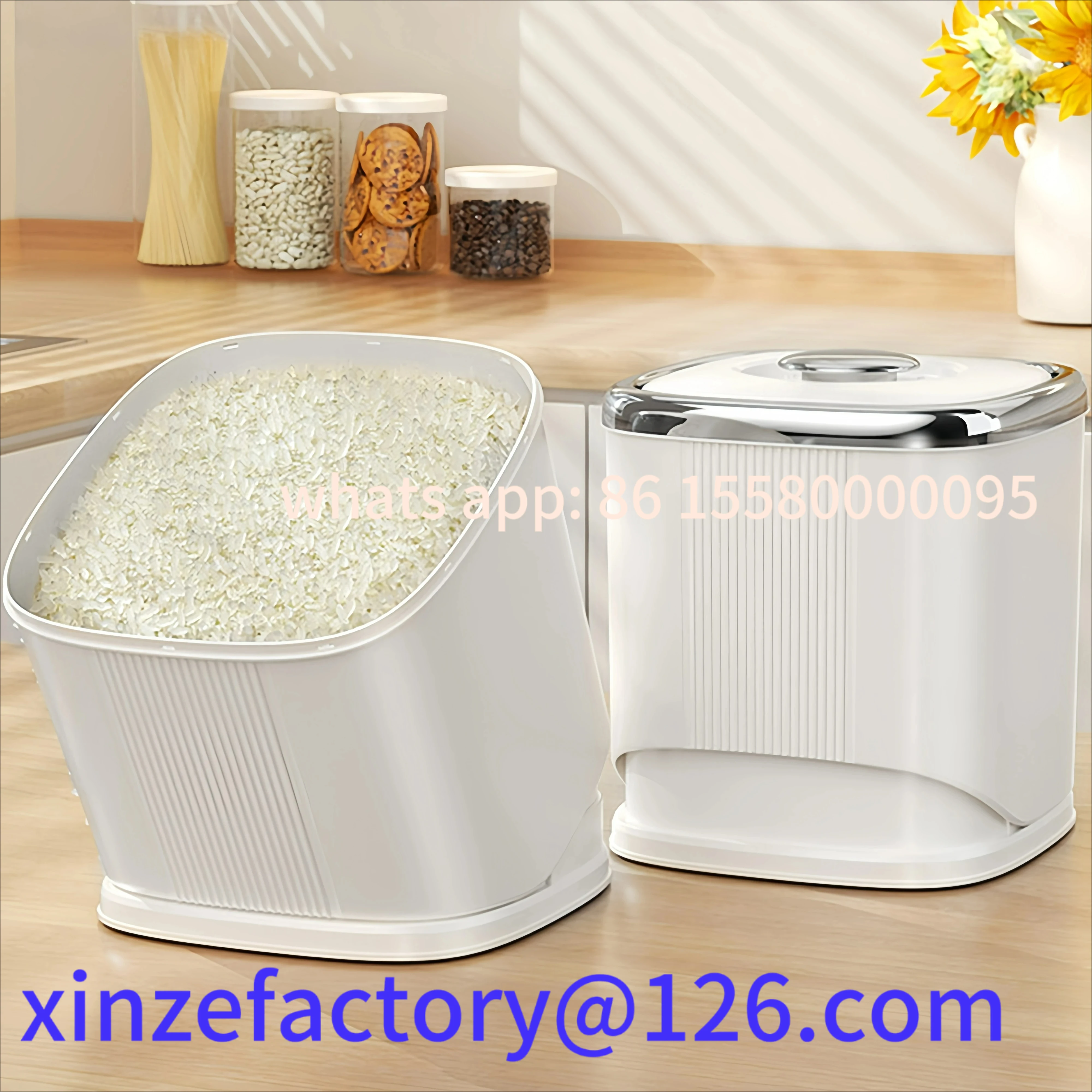 Customizable 6KG Rice Container Rice Storage Box Sealed Cereal Dispenser with Buckle Insect Proof Grain Pet