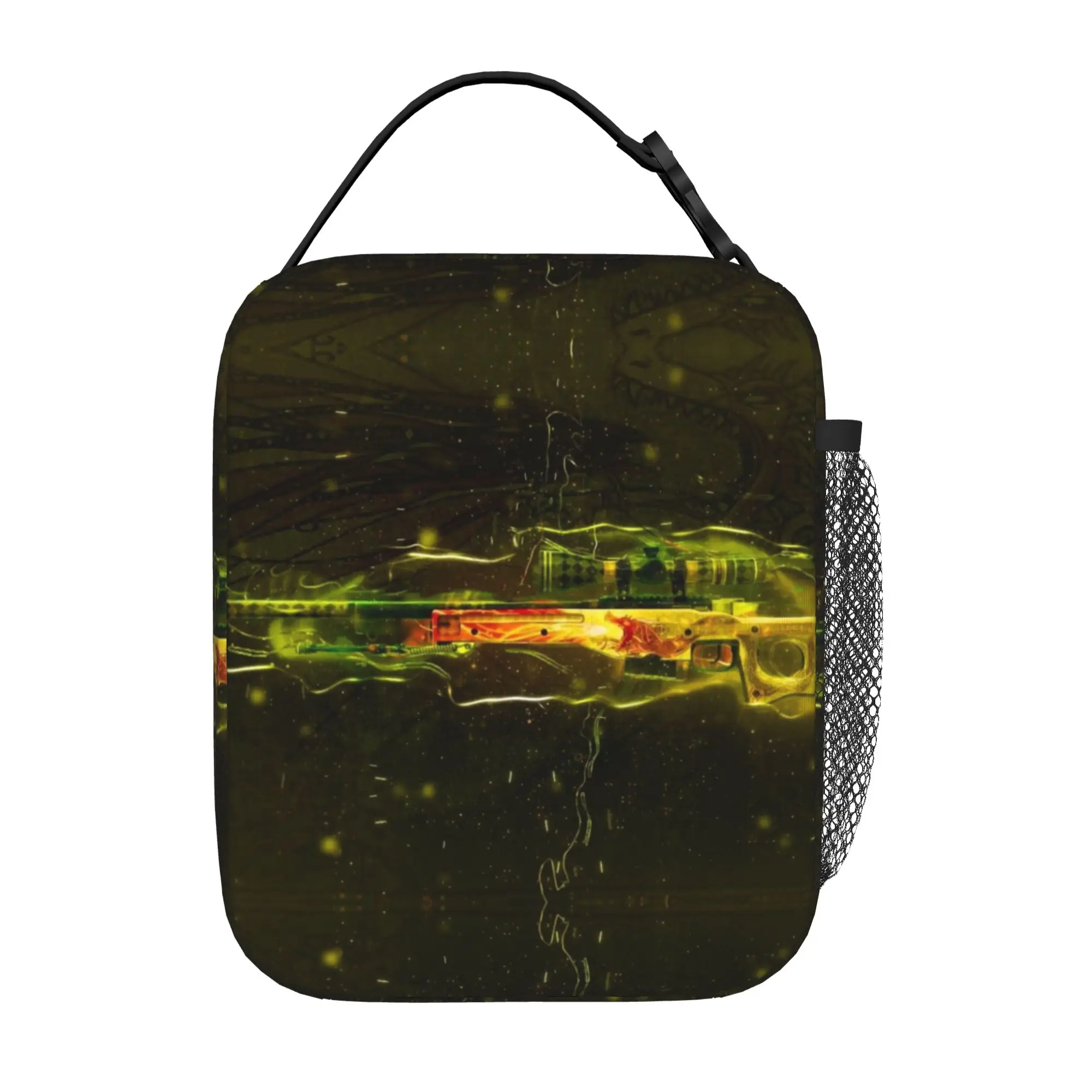 Back to school season  Storage Bag Glowing Toxic CS GO Gun Skin Large Capacity Super Quality Daily Solid Lunch Bag