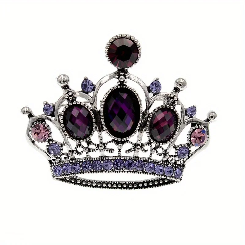 Elegant Classical Diamonds Crown Hollow Out Design Women Men Brooch Beautiful Luxury Coat Accessories Charismatic Holiday Gifts