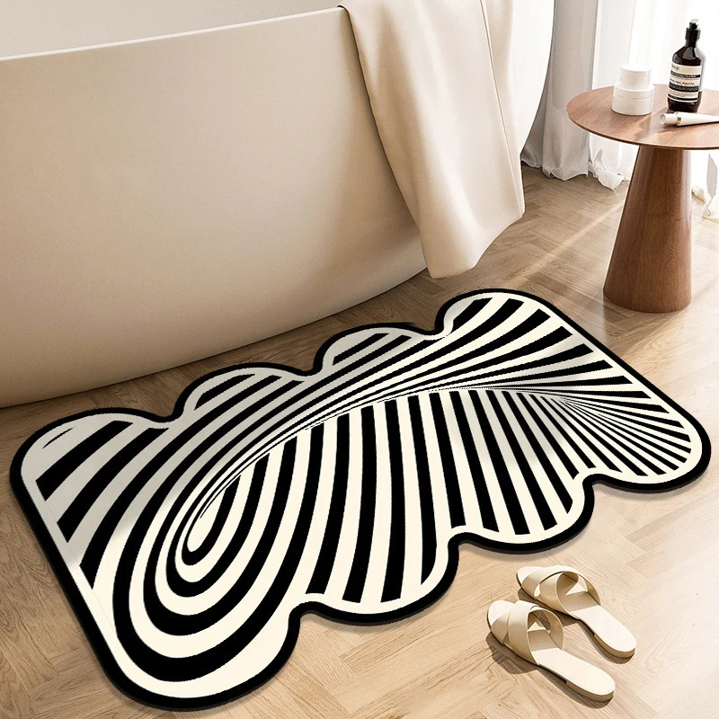 Floor Mat Anti-slip And Dirt-resistant Carpet Cream Wind Special-shaped Diatom Mud Absorbent Quick-drying Mat