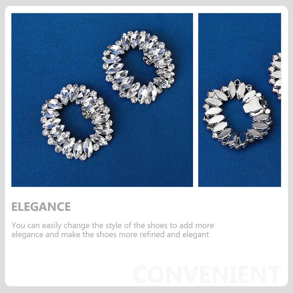 

1Pair High Heel Shoe Flowers Rhinestone Bridal Clip Elegant Wedding Shoe Ornament Removable Decor for Shoes Handbags Scarves