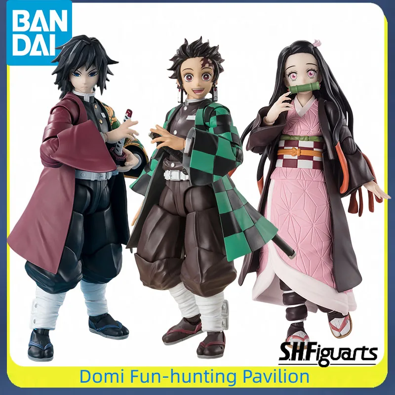 

Bandai Original SHF Demon Slayer Anime Figure Kamado Tanjirou/Kamado Nezuko/Tomioka Giyuu Joint Movable Model Finished Toys Gift