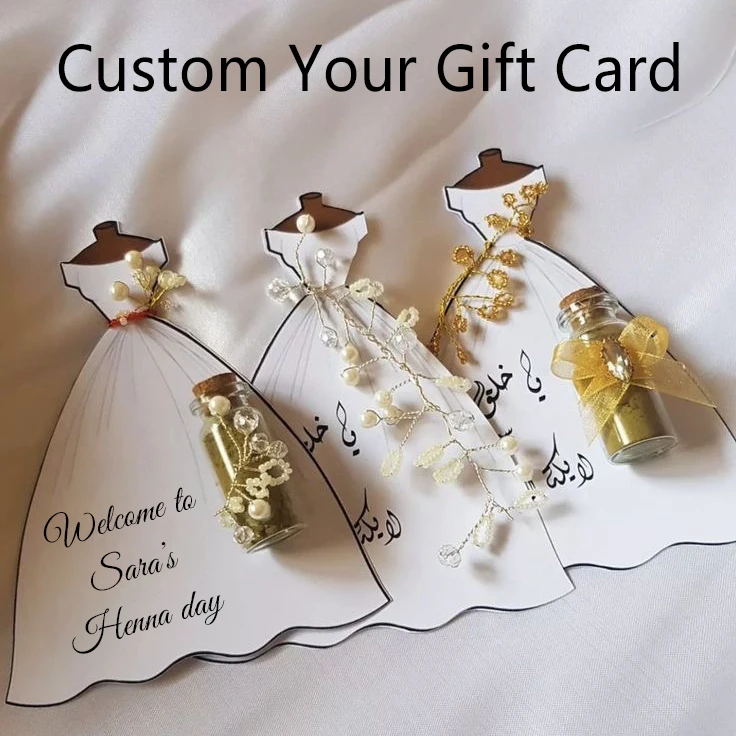 

Custom Elegant Wedding Gift Card For Guests Bridal Shower Engagement Save The Date Welcome Henna Day Personalized Name Print DIY