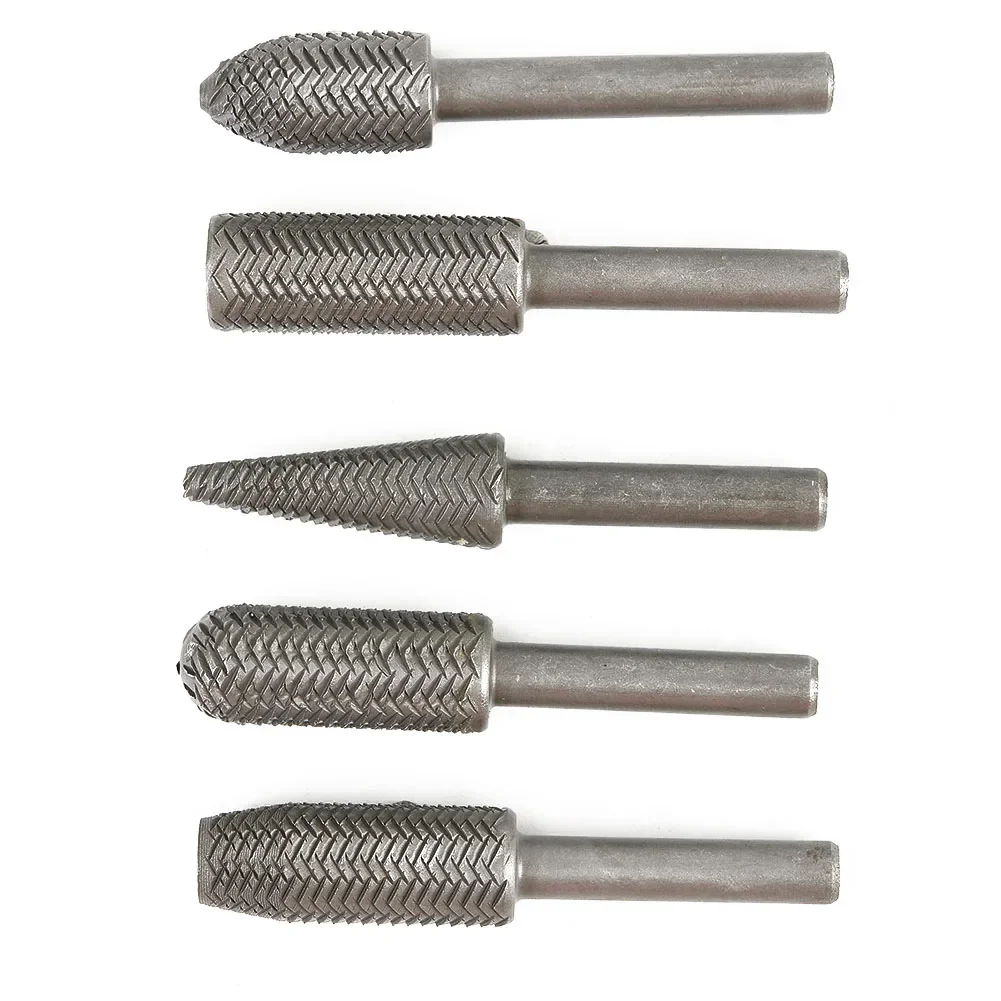 5pcs 6mm Metal Cutter Drill Bits Rotary Bits Rasp For Steel Grinding Carving Rotary Rasp For Use In Milling Filing Shaping
