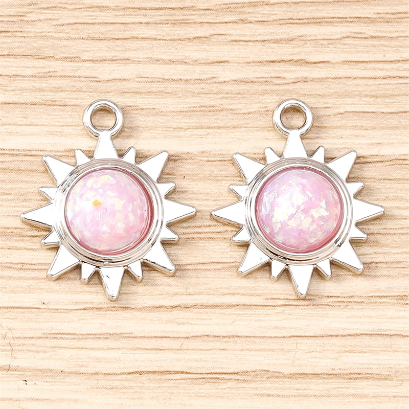 5 Stück 17x20mm Niedliche Kristall-Metall-Sonnen-Anhänger für die Herstellung von Ohrhängern, Halsketten, Armbändern, DIY-Handwerk und Schmuckzubehör – Detail 7
