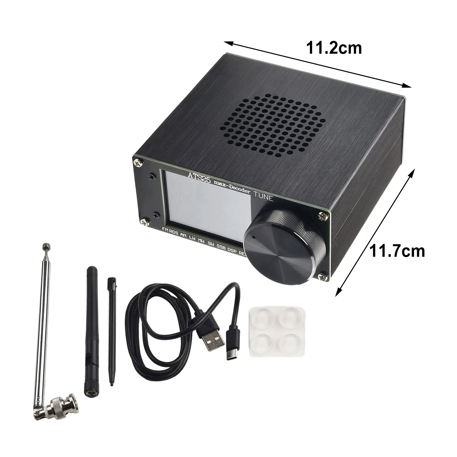 휴대용 ATS25maxDecoder Si4732A10 FullBa 및 리시버 지지대 FT8 FT4 디코딩 배터리 구동 터치 스크린 3, 5mm 오디오 출력