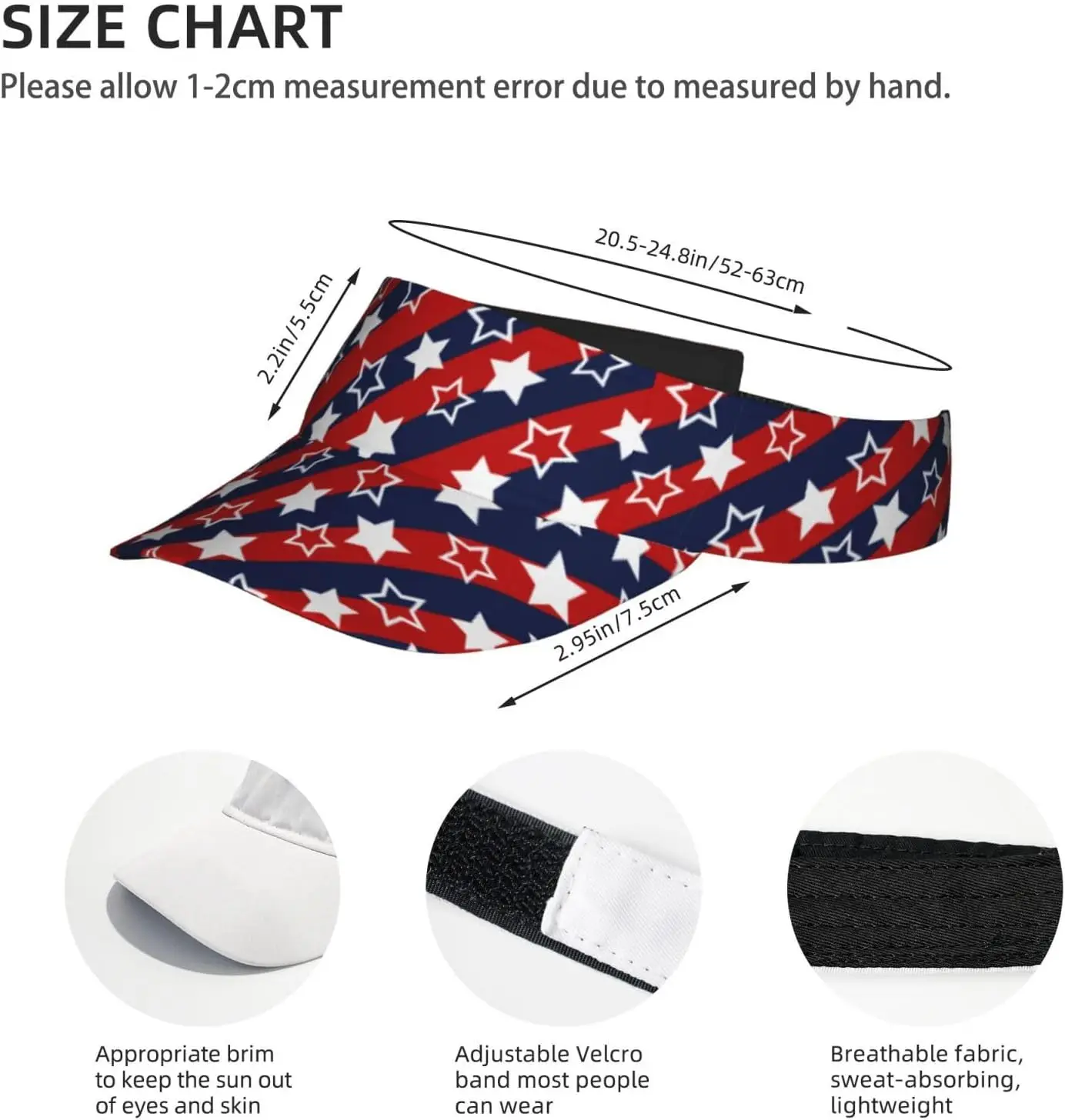 Topi Pelindung Matahari Bendera Amerika Topi Pantai Pelindung Matahari Musim Panas Topi Pelindung Bendera AS Dapat Disesuaikan untuk Wanita Pria