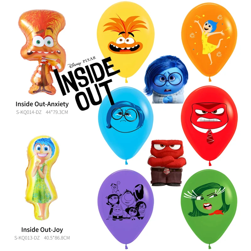 New Disney Inside Out 2 Balloon Anime Figures Joy Anxiety Birthday Party Baby Shower Decoration Festival Aluminum Film Balloons