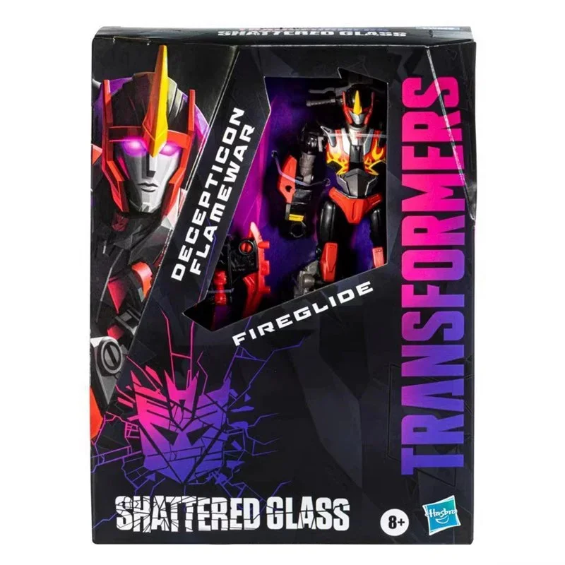 Hasbro Transformers Shattered Glass Flamewar Fireglide 12Cm Deluxe Class Original Action Figure Model Kid Toy Gift Collection