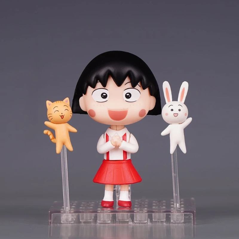 10cm Anime Crayon Shin-chan Figures GK Chibi Maruko-chan Action Figures PVC  Collection Model Desktop Ornament Birthday Gifts