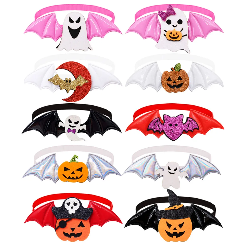 

20/40PCS Bat Wings Dog Bowties Hallloween Party Dog Bow Ties Collars Adjustable Pet Collars For Dogs and Cats Accessories Bulk