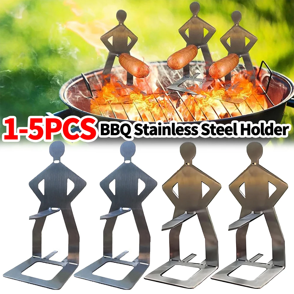 Estante para asar barbacoa, soporte para salchichas de acero inoxidable, soporte para perritos calientes, novedad, fiesta, parrilla para perros calientes reutilizable divertida para acampar al aire libre, nuevo