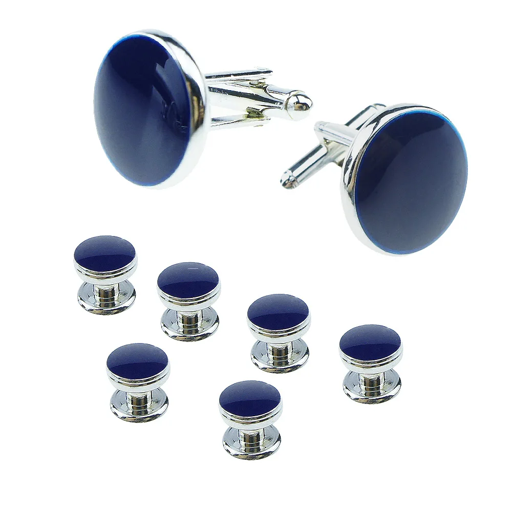 Boutons de manchette classiques en métal pour hommes, boutons de chemise, mode, nœud français, Design minimaliste, boutons de manchette métalliques argentés, ensemble d'accessoires