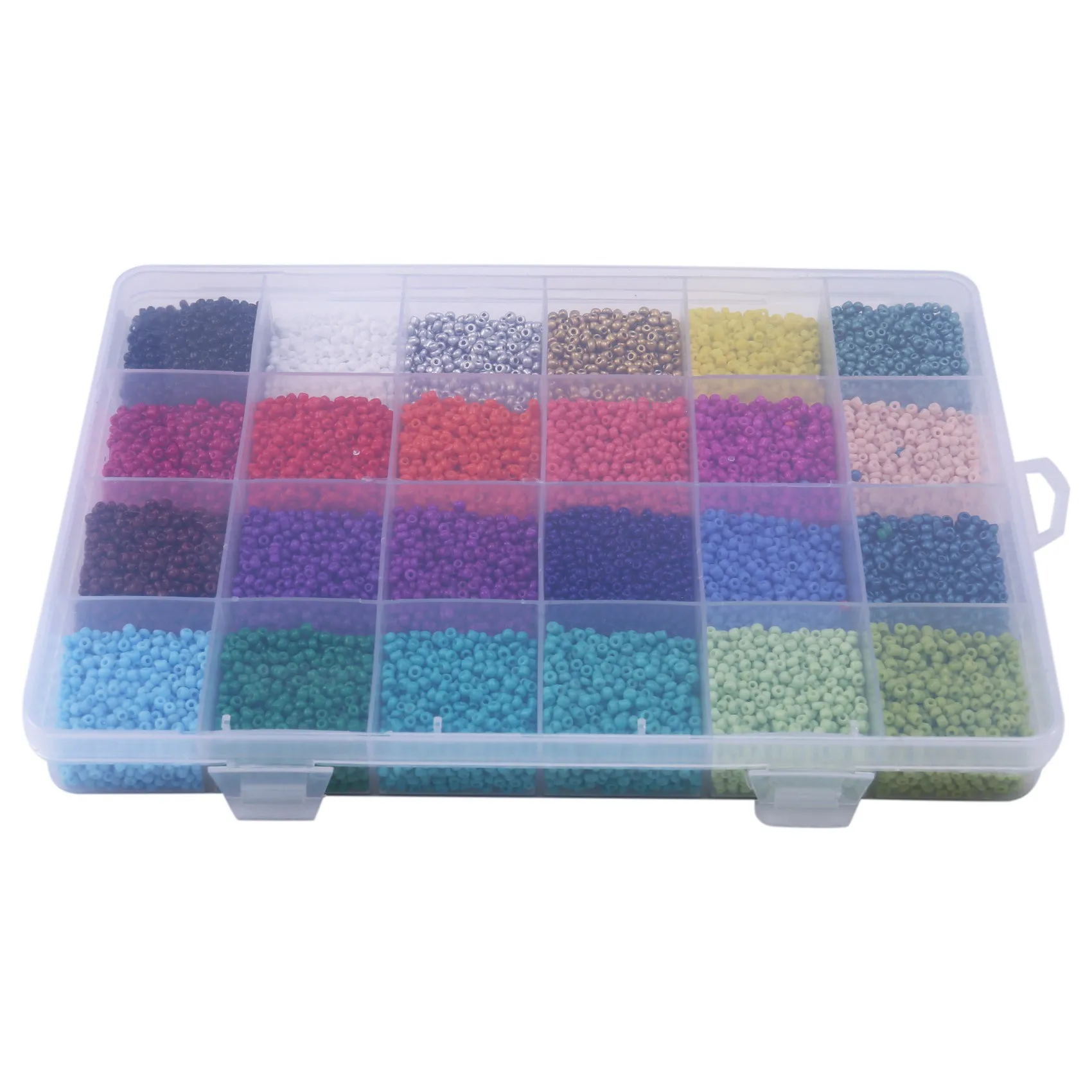 

CYL-48000 Pcs Multicolor 2Mm Pony Glass Seed Beads With Lobster Clasps, Open Jump Rings And Elastic Crystal String