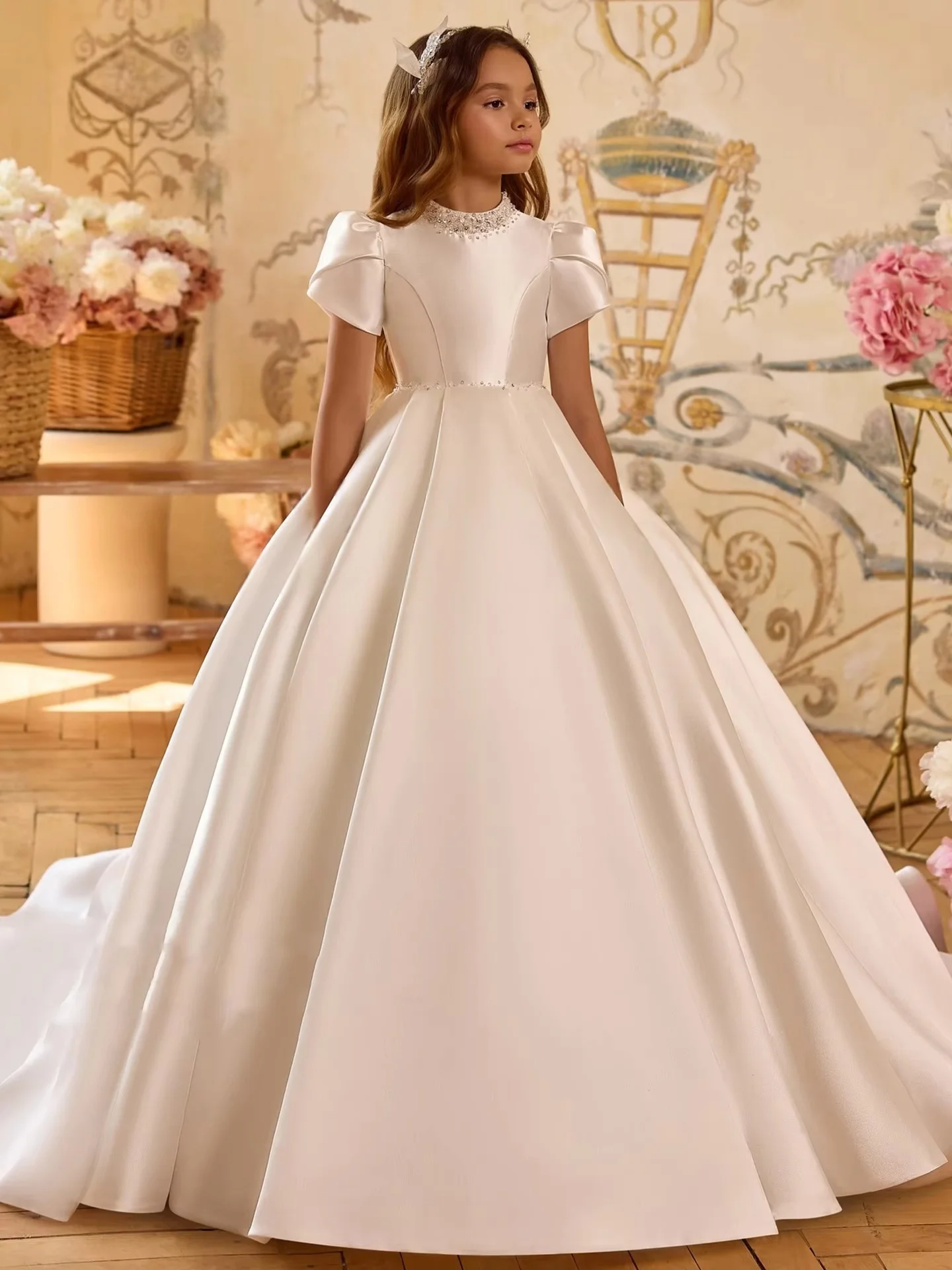 

Платья для девочек-цветочниц, детские свадебные платья, свадебные наряды и роскошные детские вечерние платья для девочек, فساتين نس سهرة