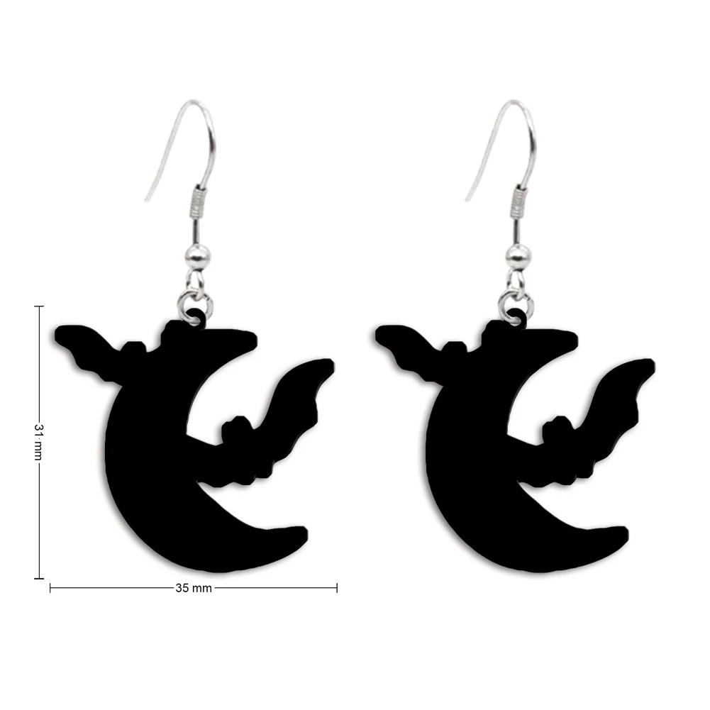 Acrylic Dangle Earring Hollow Out Halloween Theme Ghost Head Specter Creative Joyful Earring Horrible Fashion Laser Cut Earrings