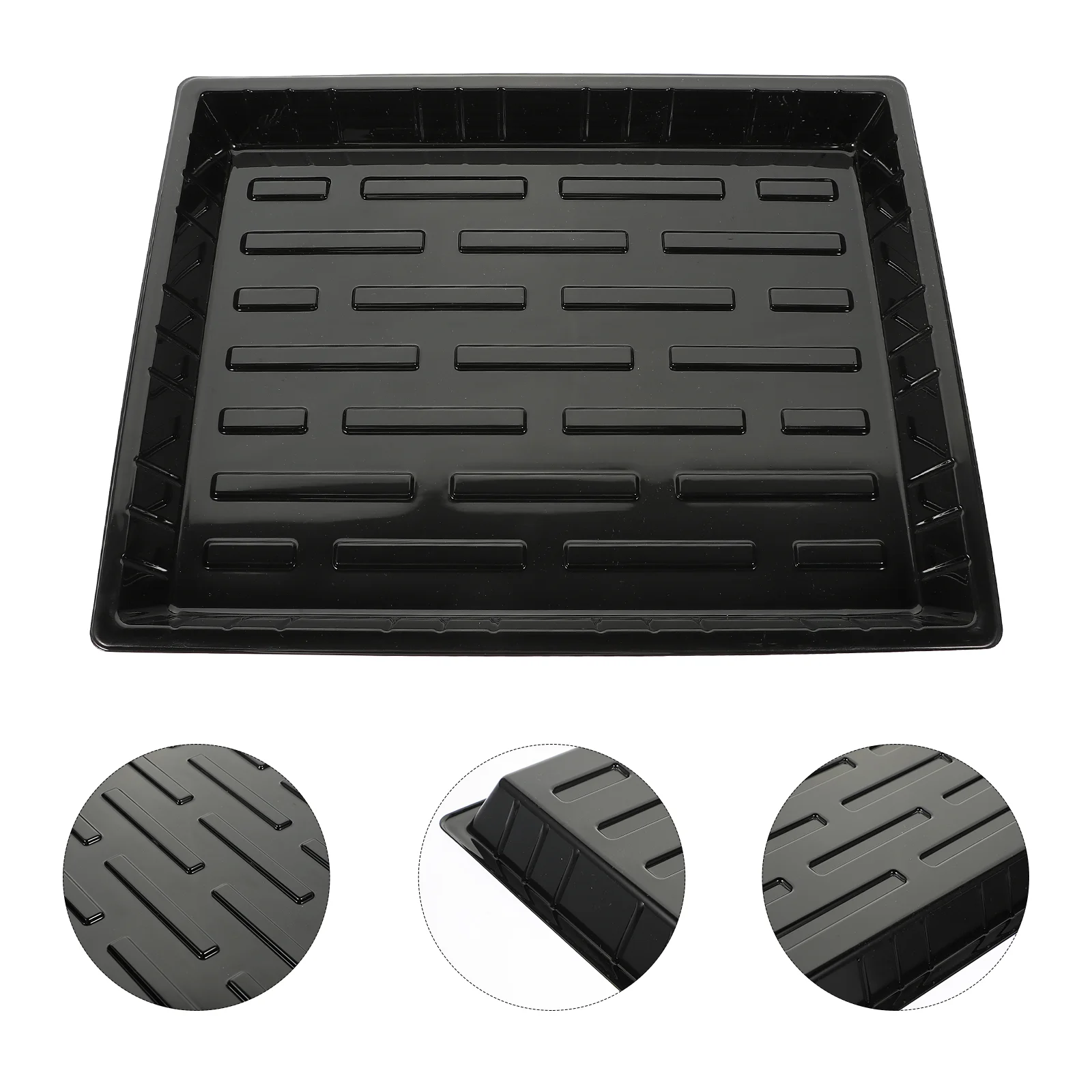 

5 Pcs Black Plastic Nursery Trays for Succulent Hydroponic Growing Tray No Holes Seedling Pan Lightweight Storage