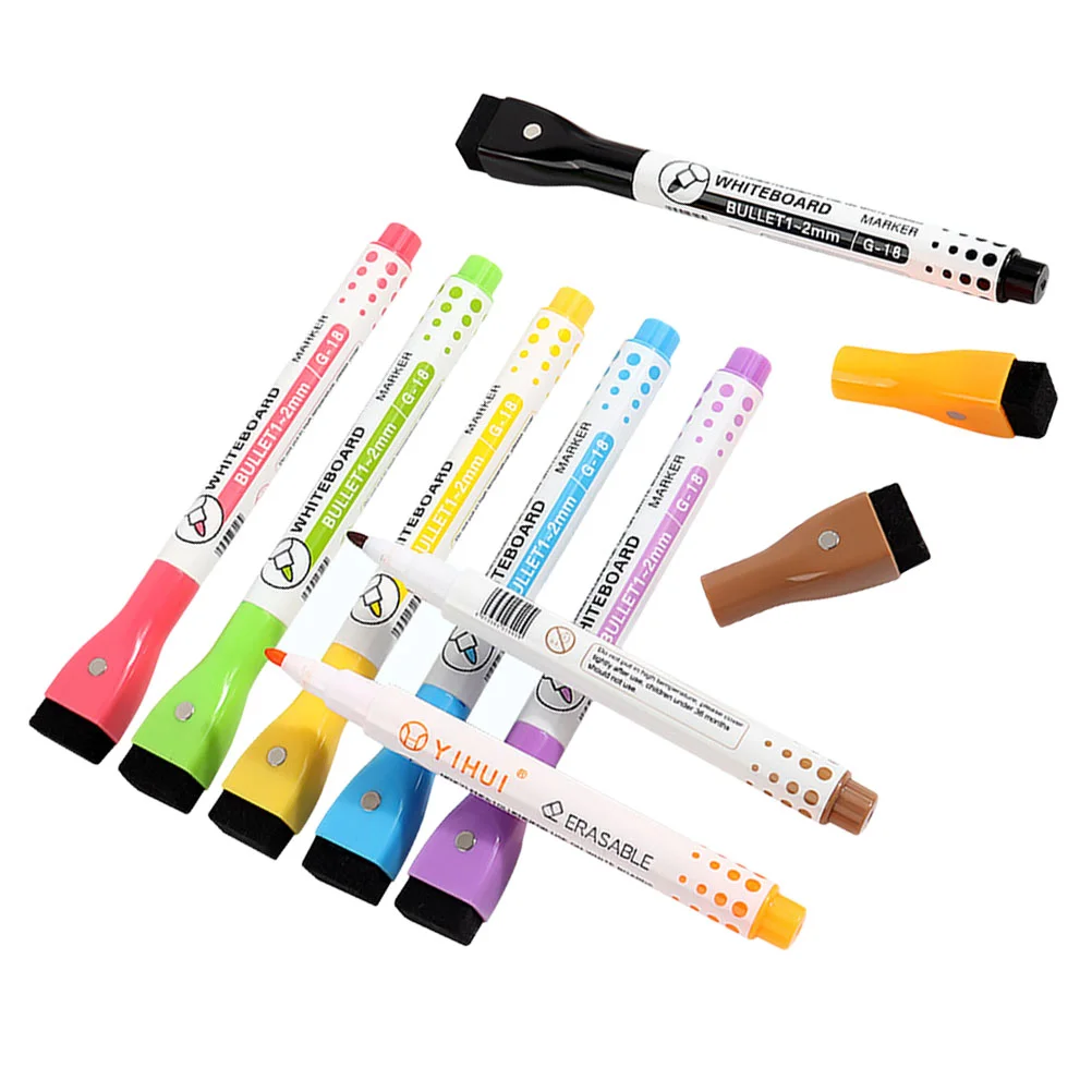 

8 Pcs Magnetic Whiteboard Pen Markers Dry Erase with Wipe Pens for Small Washable