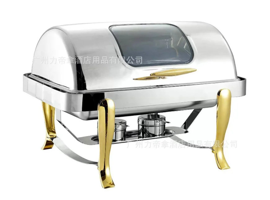 

Roll Top Chafing Dish Buffet Set 9 Quart Chafer Stainless Steel Rectangular for Wedding, Parties, Banquet, Catering Events