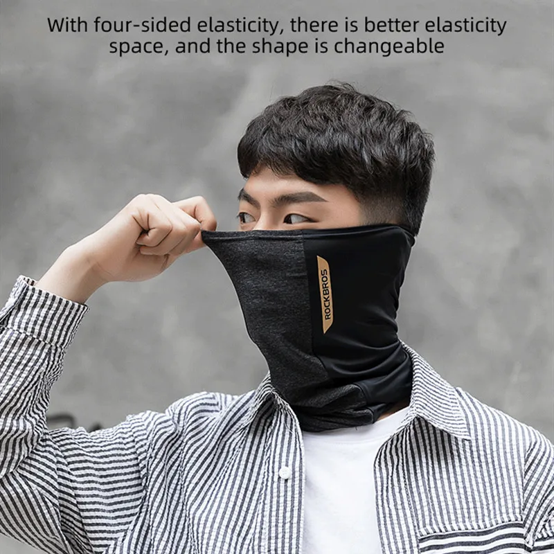 ROCKBROS Bicycle Face Mask Bike Ice Silk Mask Sunscreen Men Bandana Running Hiking Fishing Out Sport Scarves Cycling Face Masks