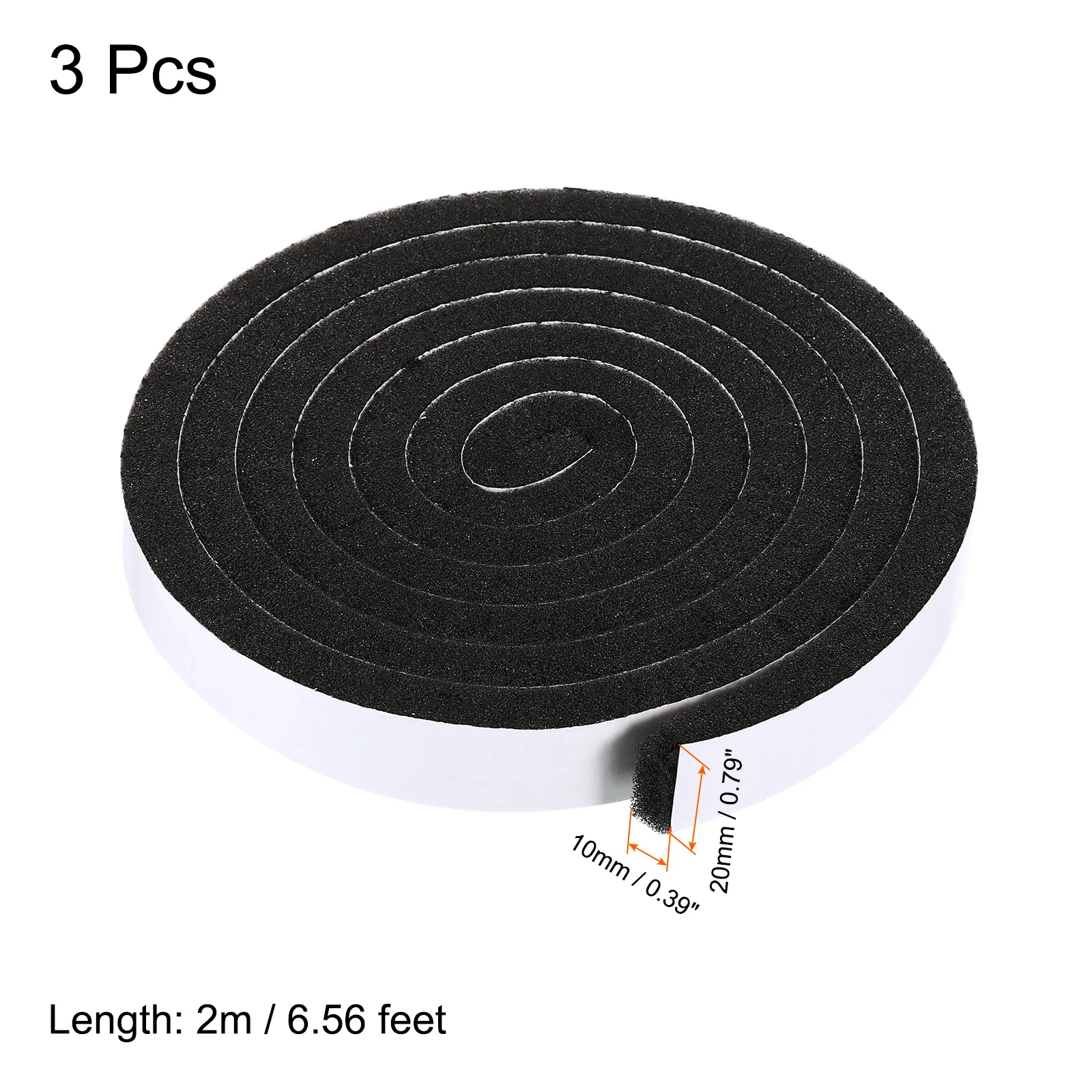 3/4Pcs 2M Foam Seal Strip Tape Adhesive Anti Collision Soundproof Weather Stripping for Doors Windows Furniture Protection