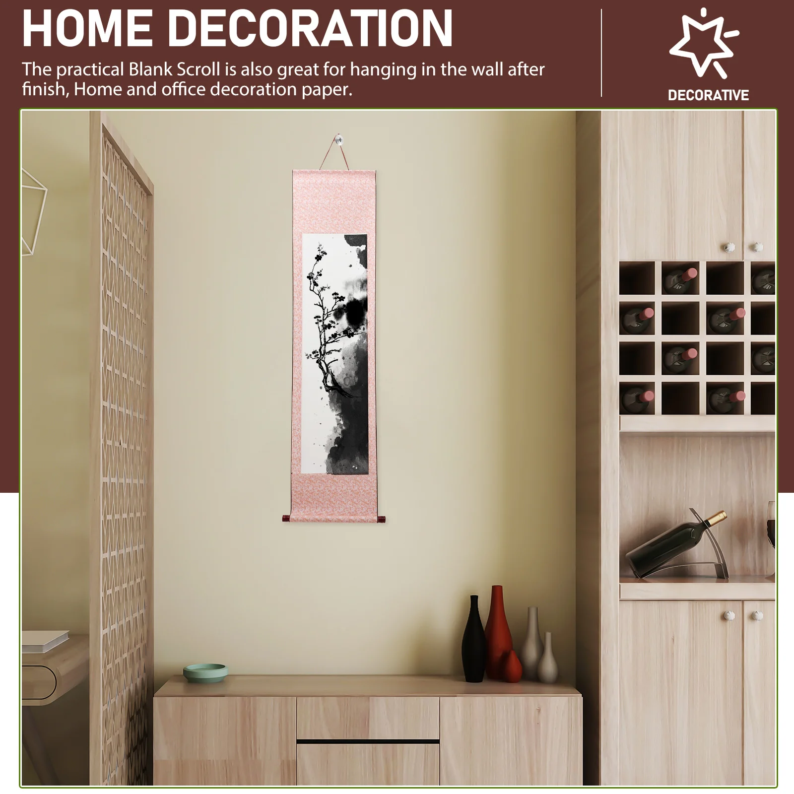 

Blank Calligraphy Paper Xuan Art Wall Scroll For Painting Chinese Calligraphy Scroll Paper Durable Wood Frame Lightweight