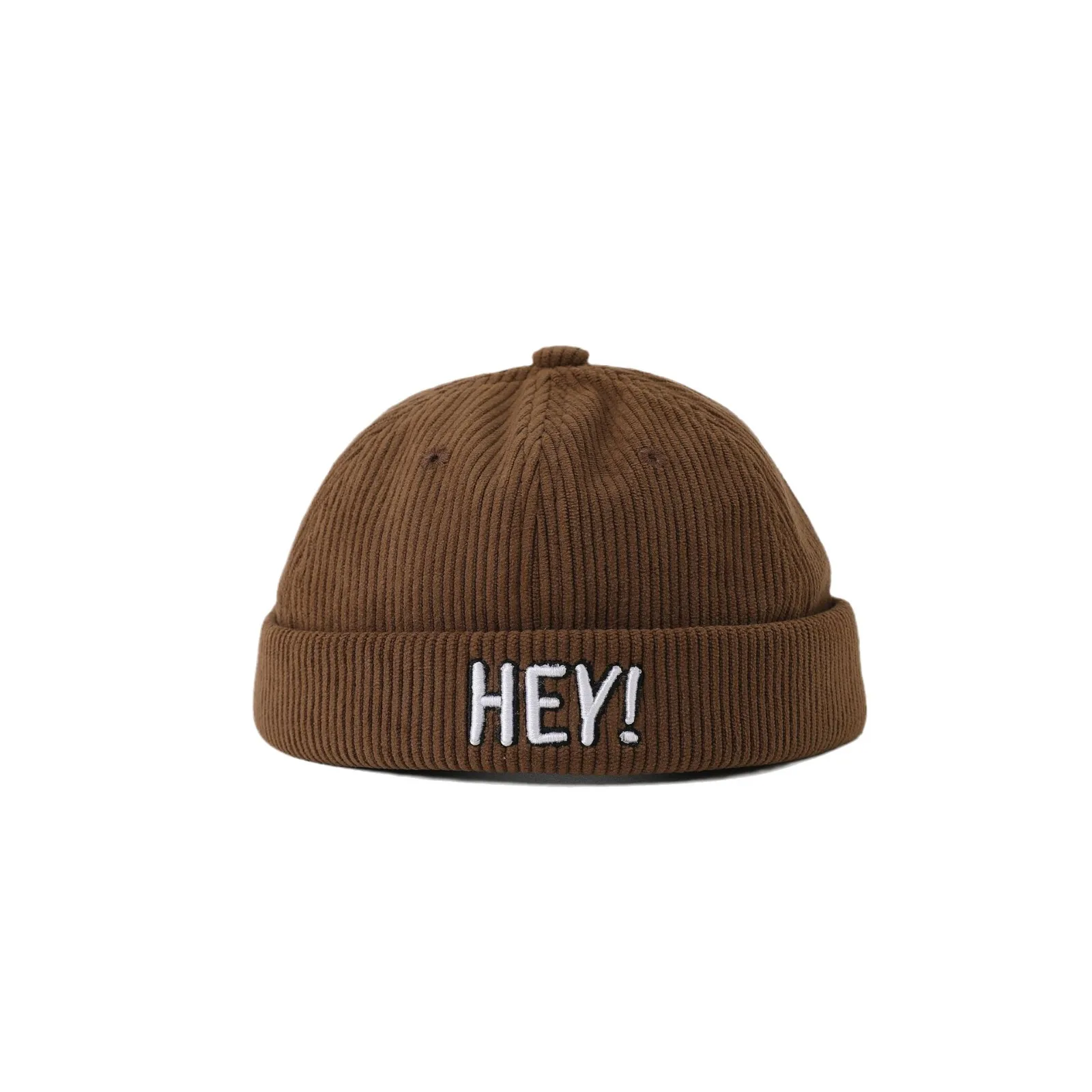 Boy Kids Docker Cap Brimless Hat Autumn Girl Beanie Hats HEY Letters Corduroy Child Landlord Sailor Melon Caps