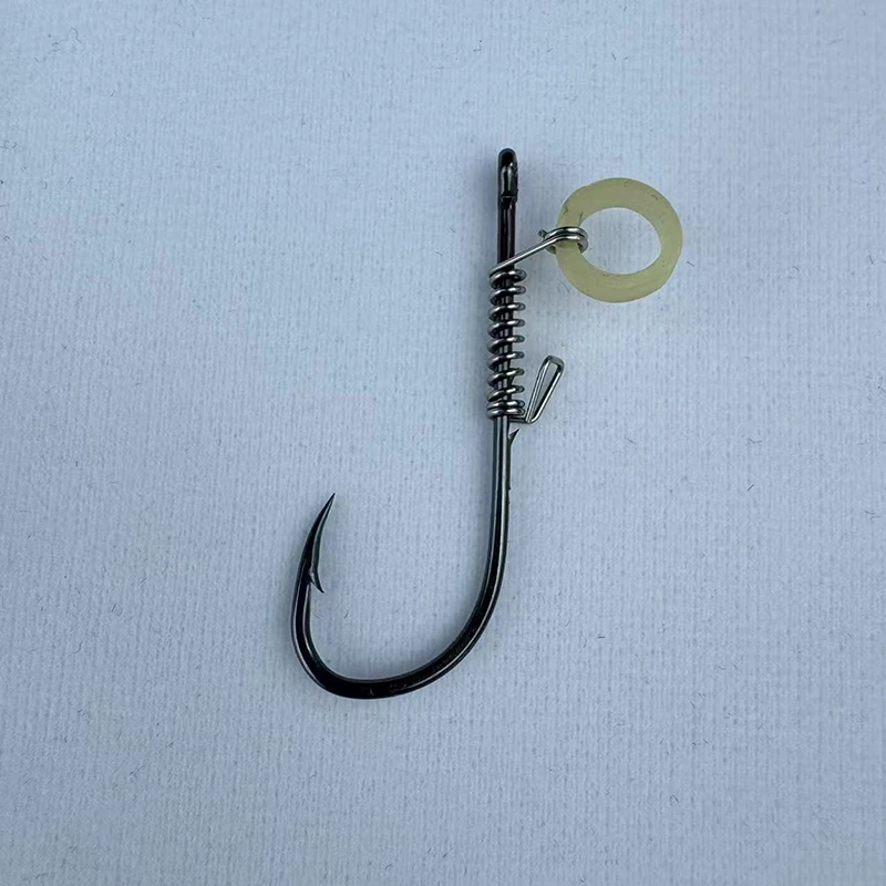 5Pcs Live Garnelen Angelhaken Grouper Stacheldraht Angelhaken Mit Feder Feste Meer Bass Carbon Stahl Sharp Angelhaken 2/0 # 3/0 # 4/0 #   Größe
