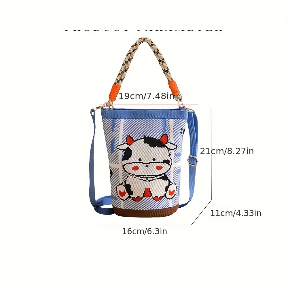 2025 Koreanische Version Neue Ins Knoten-Handtasche Modische Gestrickte Umhängetasche Vielseitige Reise-Bucket-Bag mit Großer Kapazität – Detail 7