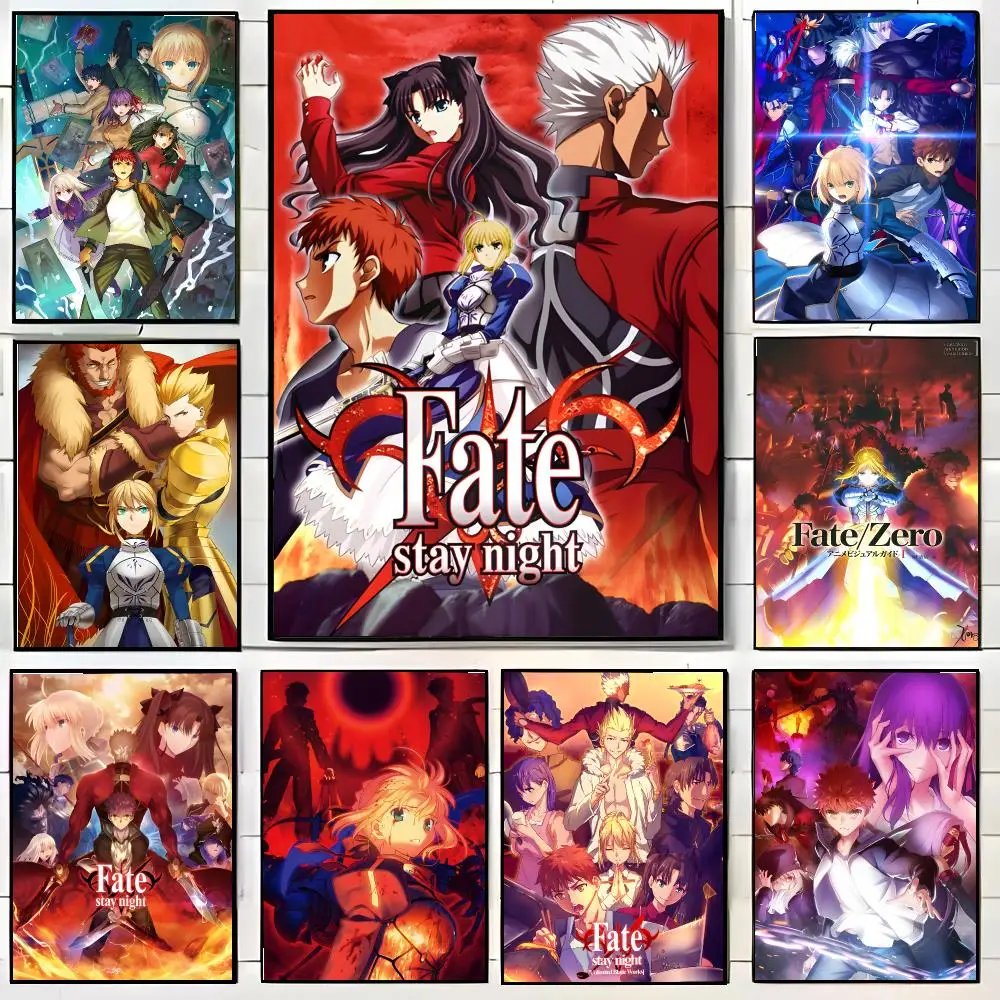 F-Fate Stay Night Poster High-definition Waterproof Poster Stickers, Suitable For Bedroom, Living Room, Home Decoration