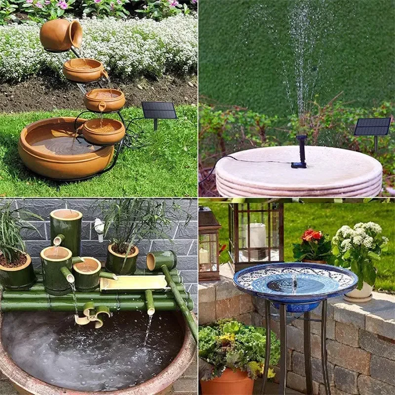 Solar fountain direct drive too split polysilicon micro water pump ornament flowing water bird bath aquarium oxygenation founta