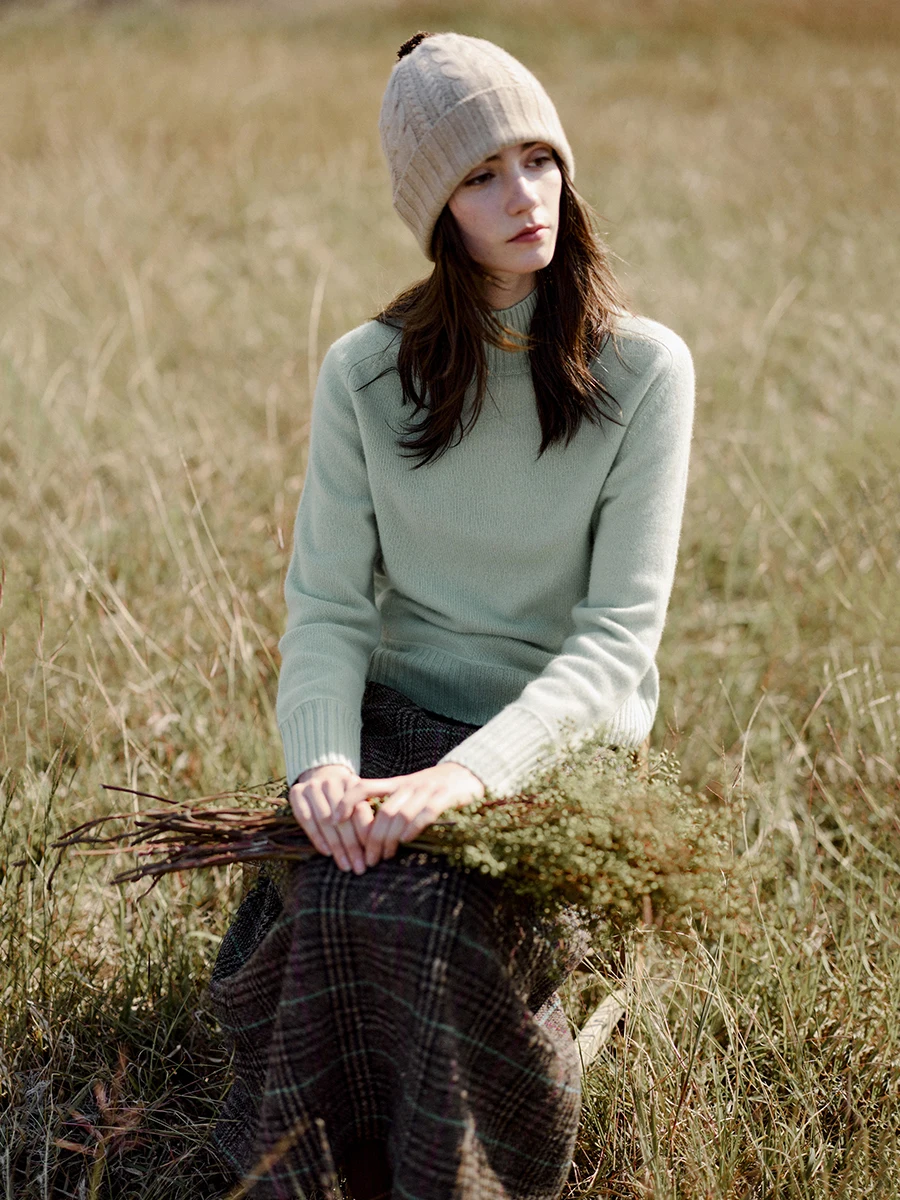 

Свитер с высоким воротником Pure Camere из твида ZBWY, вязаный, зимний, для повседневной носки, с длинными рукавами