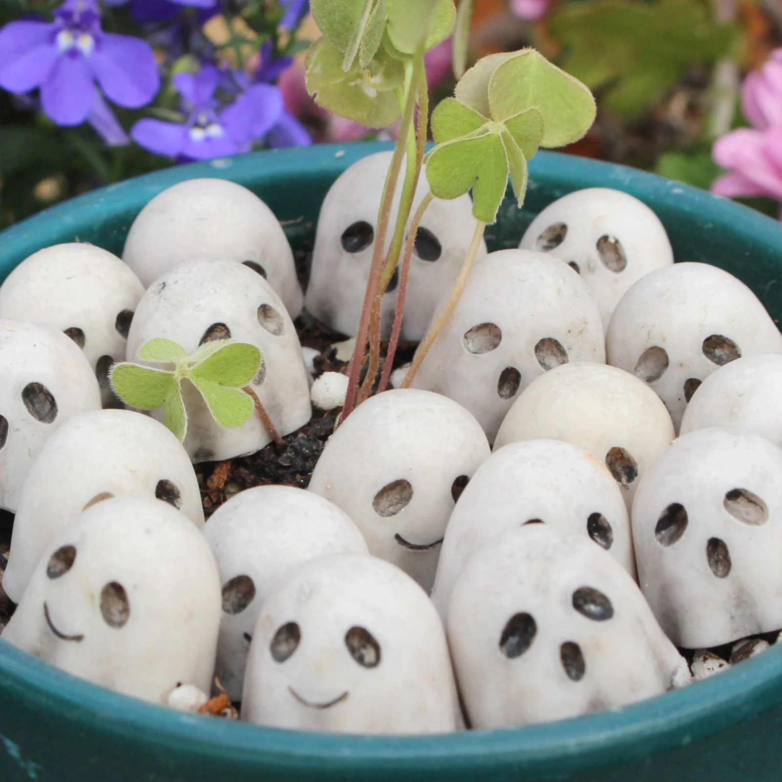 

20pcs Halloween Ornaments Cartoon Mini Ghost Decoration Ornament Potted Micro Landscape DIY Resin Sculpture Party Decor Props