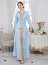 Chiffon Morocco Dress Muslim Women Abaya Prayer Lace-up Long Sleeve Robe India Abayas Dubai Turkey Longue Vestidos Largos 2022