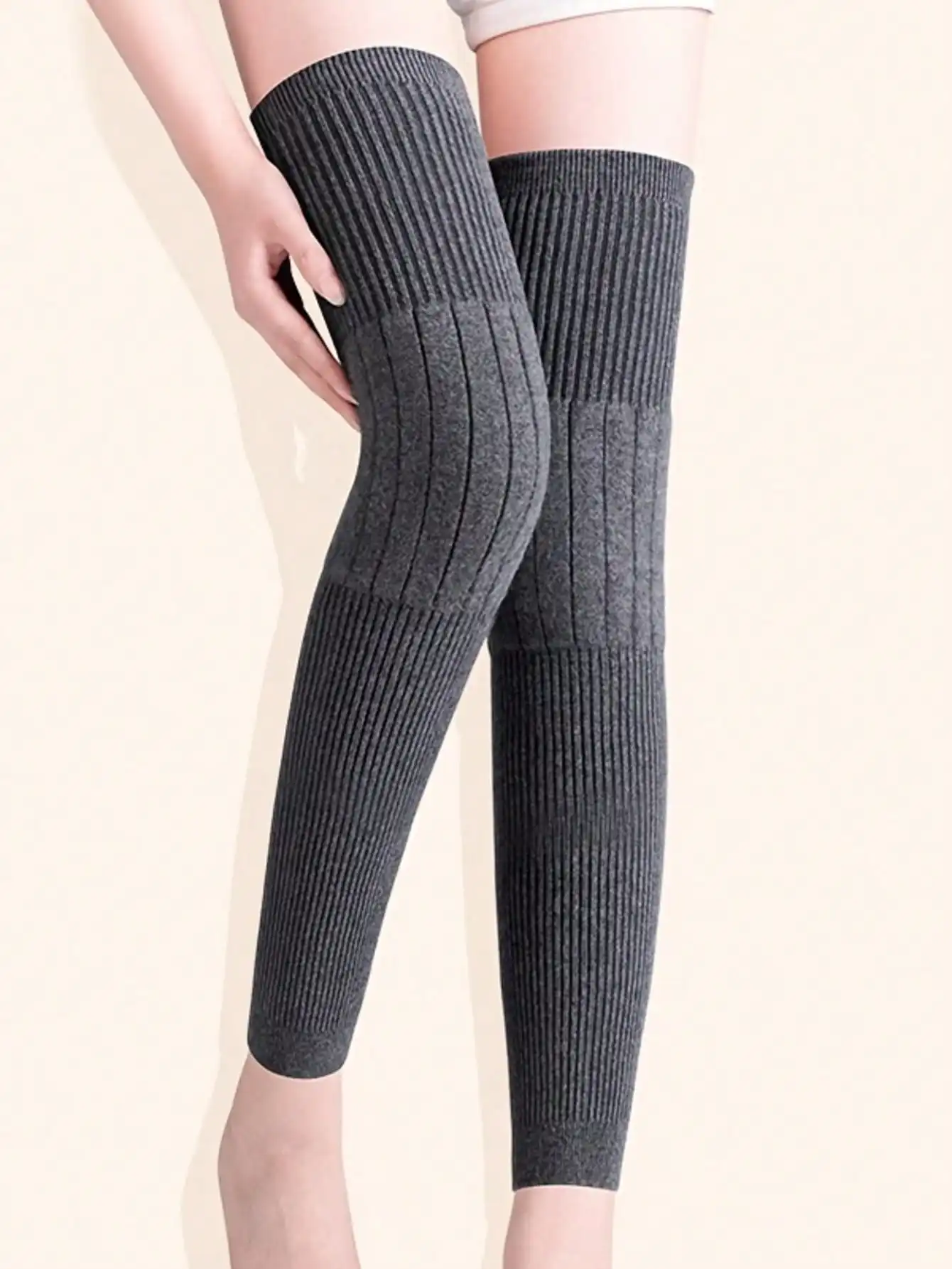 남녀노소 가을 겨울용 따뜻하고 방한 기능이 있는 노인용 다리 워머, 추위로부터 종아리 보호를 위한 특수 두꺼운 무릎 패드