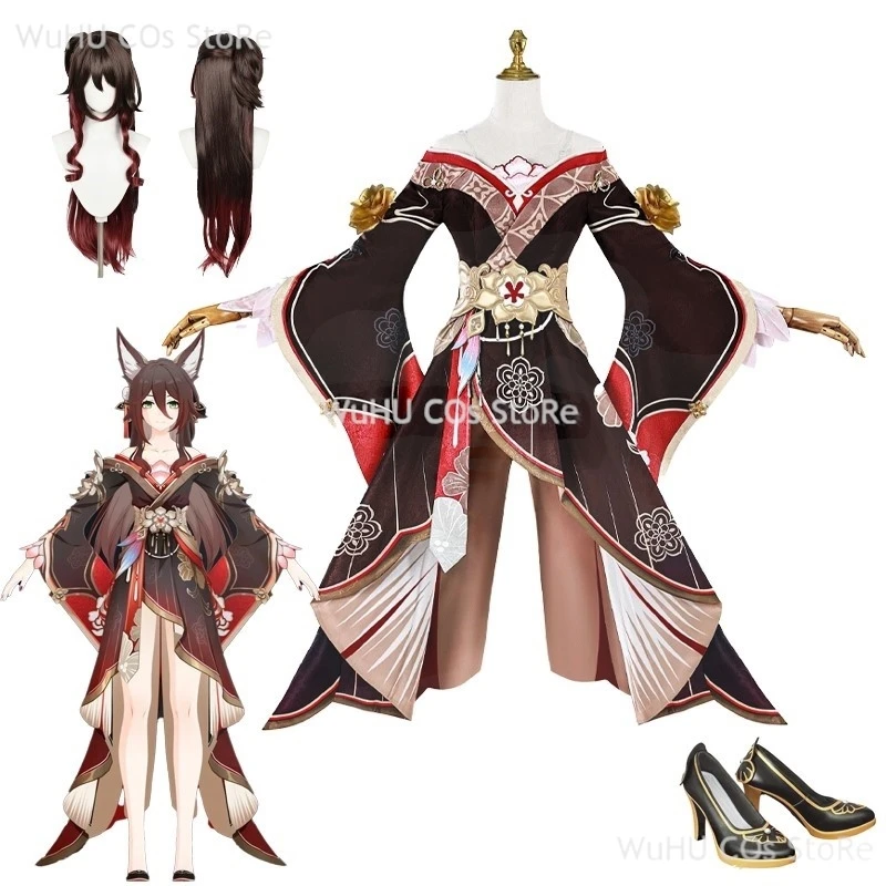 Game Honkai Star Rail Fugue Cosplay Costume Wig Dress Tingyun Sky-Faring Commission Xianzhou Luofu Halloween Party For Women