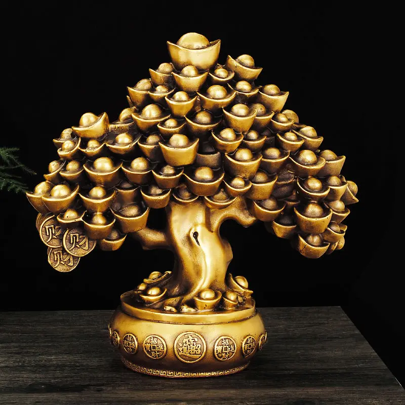 Imagem -04 - Árvore da Riqueza para Sala e Escritório Árvore do Dinheiro da Sorte Ornamentos de Cobre Puro Pot Tree Decoração Desktop Chinês