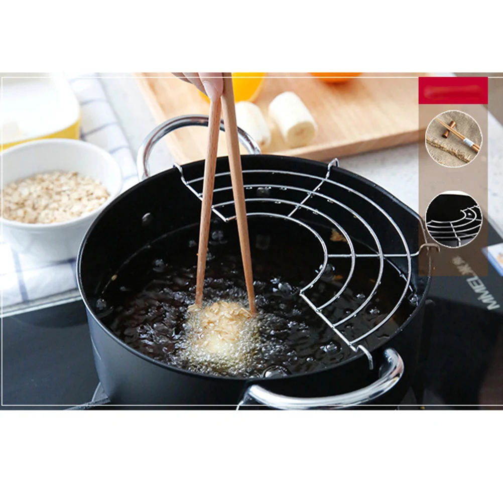 

Multifunctional Fryer Heat Retaining Pot Filter Detachable Rack Oil Draining Compatible Gas Induction Electric Stove