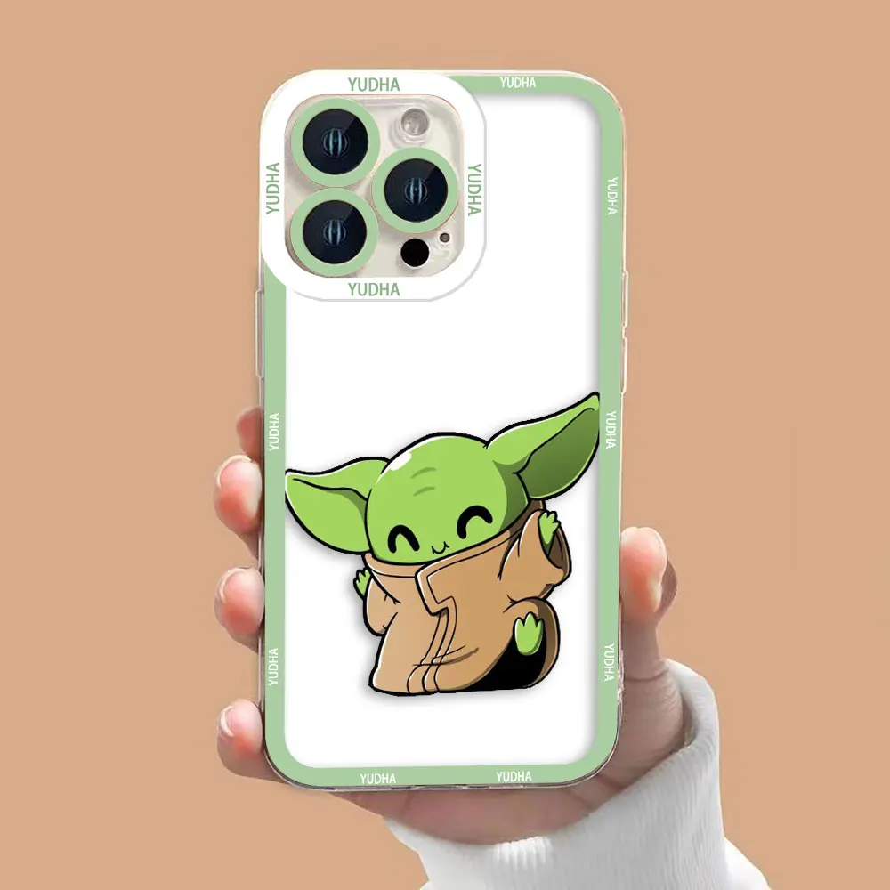 Disney Cute Baby Yoda Cover Angel Eyes Clear Phone Case For OPPO A98 A96 A95 A94 A78 A74 A73 A58 A55 A54 A31 A17 A16 Case Funda