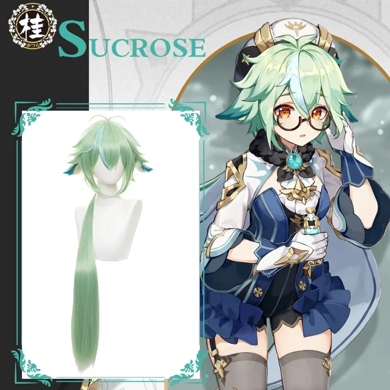 qq28lquwowo-game-genshin-impact-sucrose-cosplay-wig-for-halloween-suit-85cm-green-highlights-gradient-long-hair-heat-res