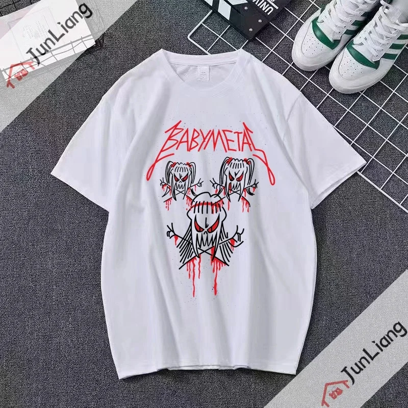 Babymetal Metal Galaxy Japan Death Metal Band T Shirt Men Hip-hop Rock Band Casual Short Sleeve Y2kTees Tops Aesthetic