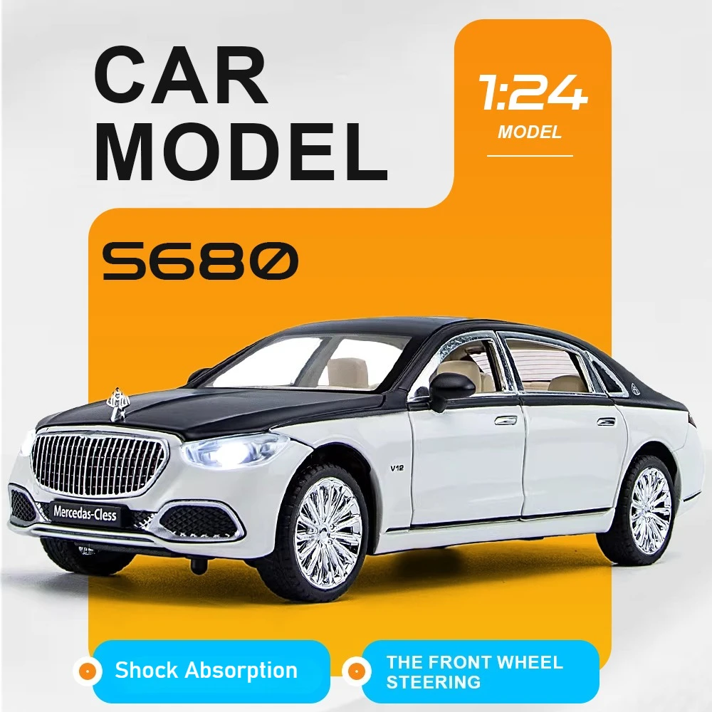 1-24-スケール-s680-e300l-車モデルおもちゃドア開閉可能ゴムタイヤミニチュアモデルプルバックゴムタイヤ車両思い出に残るプレゼント
