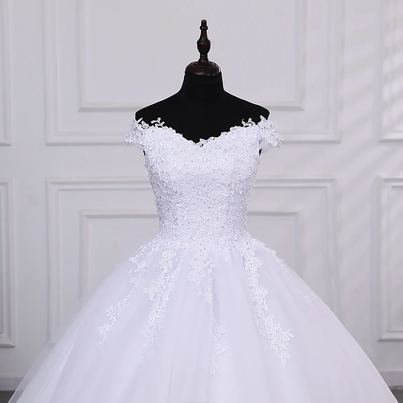 Ashley Gloria Pure White Wedding Dresses Cheap Wedding Dress With Brush Train Customized Party Dress 2025 Brides Wedding Dresses