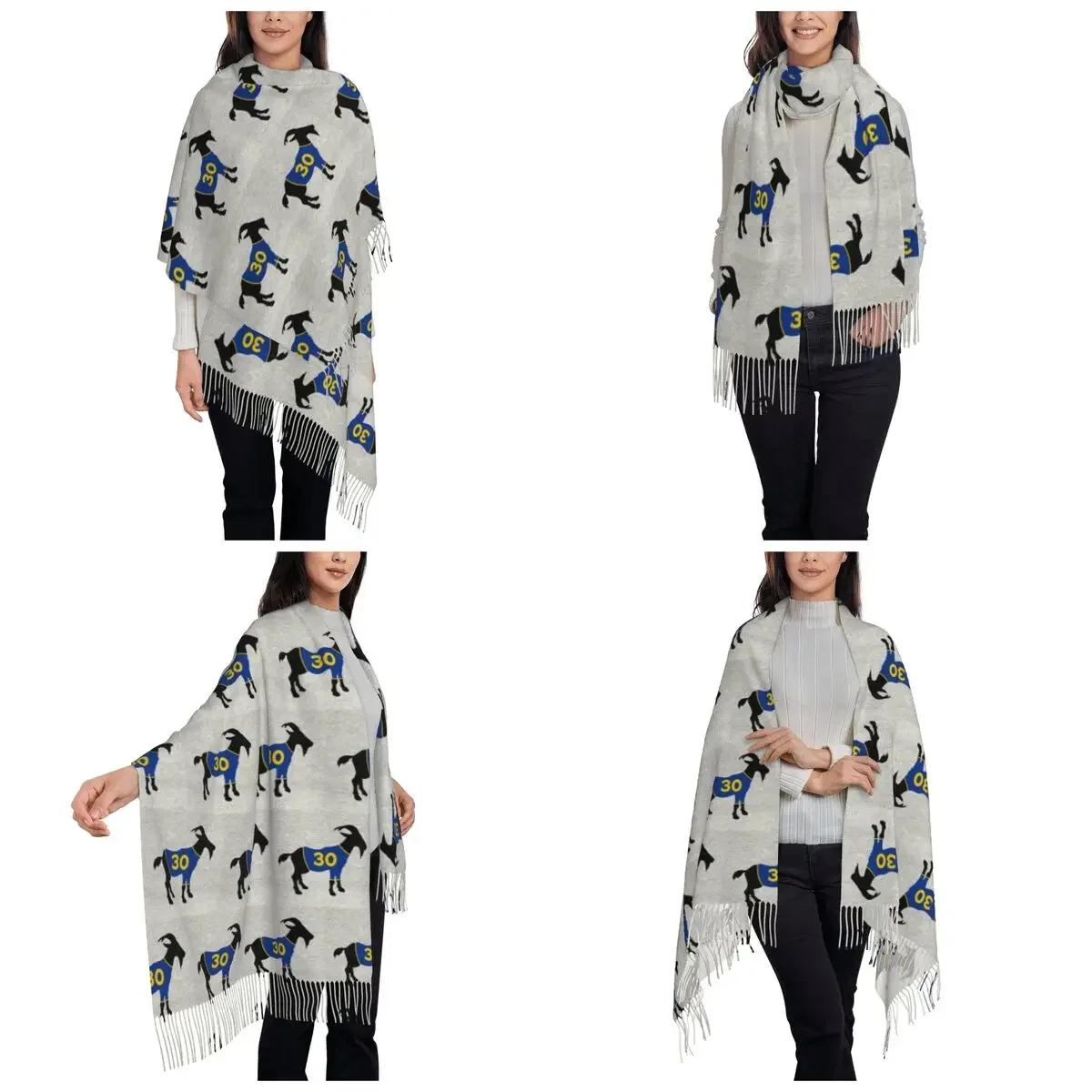 ستيف كاري الماعز وشاح شرابة الأوشحة النساء شالات دافئة ناعمة ويلتف كبير الخريف الشتاء شال التفاف