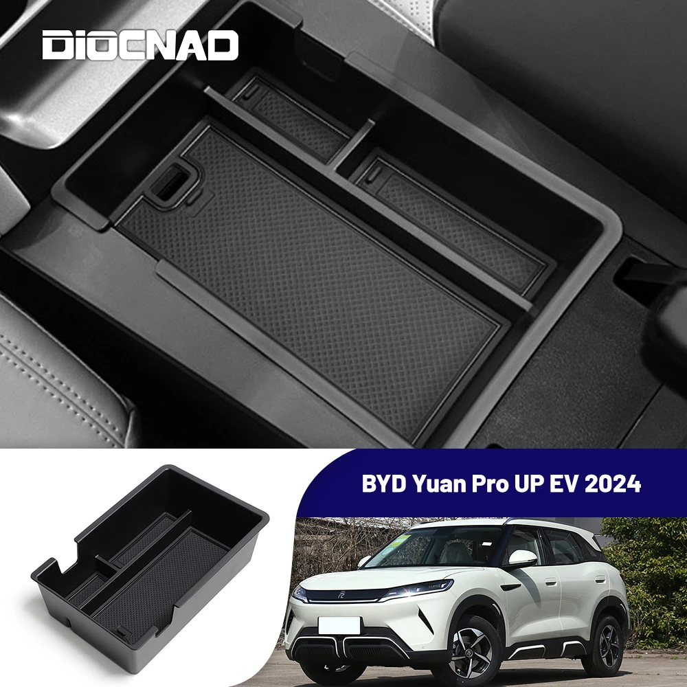 For BYD Yuan Pro Yuan UP EV 2024 Car Center Armrest Storage Box Car Interior Accessories Container Glove Tray Organizer Case