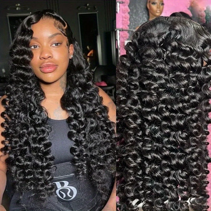 Pelucas delanteras de encaje HD 13x6, peluca de cabello humano rizado brasileño prearrancado, pelucas frontales sin pegamento de densidad 180 para mujeres negras