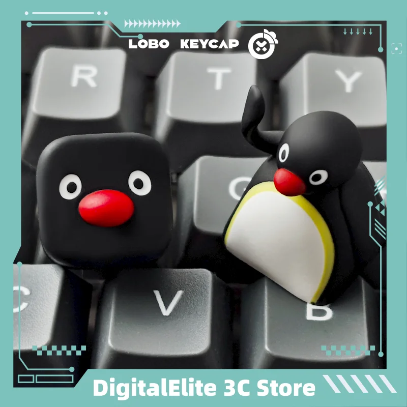 

Pingu Penguin милый полимерный колпачок ESC для механических клавиатур — совместим с большинством переключателей с перекрестными выключателями, подарок на клавиатуру