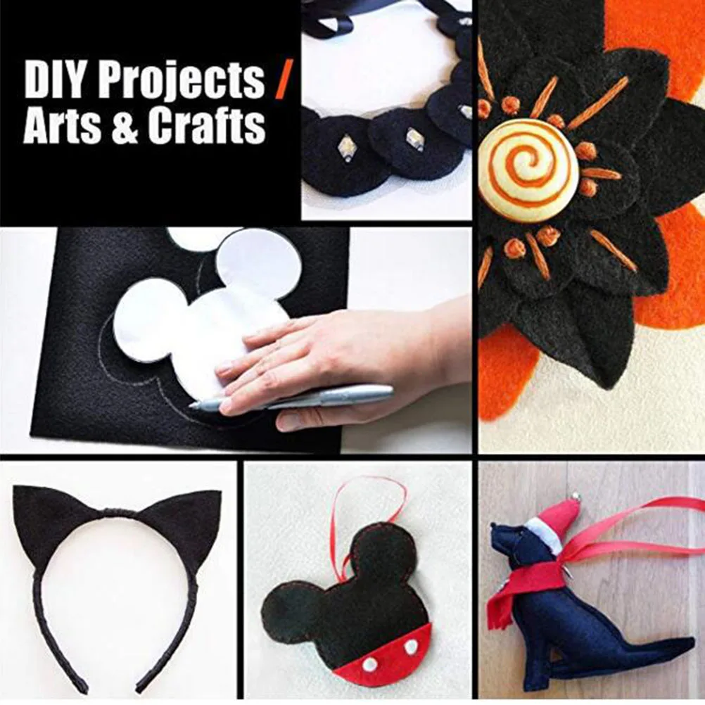 

10pcs Self-Adhesive Flocking Cloth Premium Sticker For Table Legs Display Counters Anti-Slip Craft Material Black