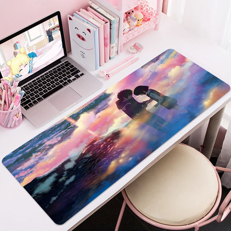 

Your Name 80x30cm XL Lockedge Large Gaming Mouse Pad Computer Gamer CS GO Keyboard Mouse Mat Hyper Beast Desk Mousepad For PC