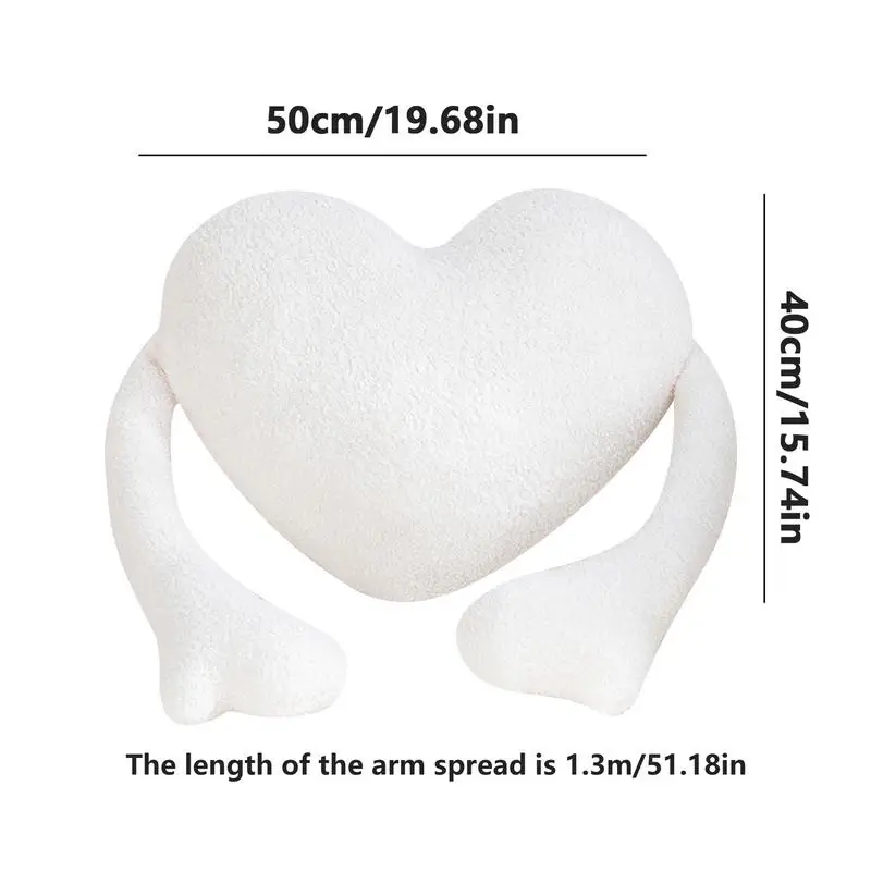 Heart Plush Pillow Heart Love Cushion Plush With Arms Love Heart Stuffed Cushion Comfortable And Romantic Room Decor For Car